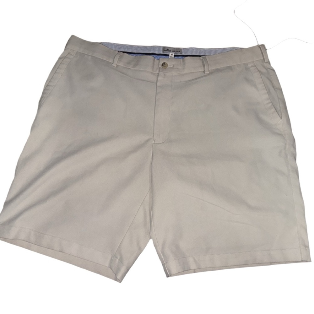 Peter Millar Performance Golf Shorts Beige Khaki Size 38